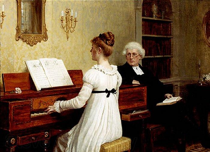 Edmund Blair Leighton Singing to the reverend Norge oil painting art